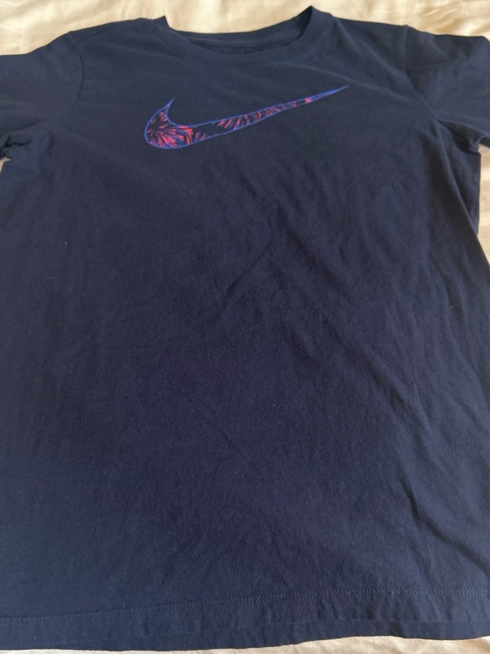 Nike Navy Tee with Blue and Pink Swoosh